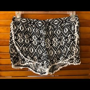 Black and white shorts